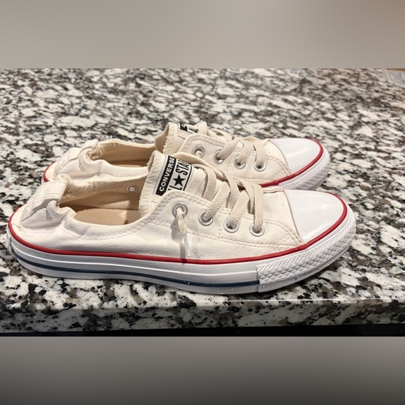 Converse Cream and Red Sneakers - Picture 2 of 5